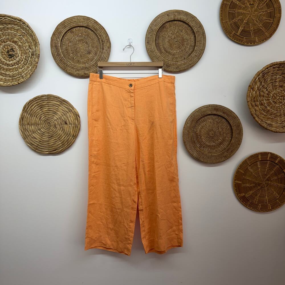 NEW J. Jill Orange Linen Pants Large